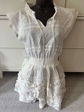 Cake for Dinner White Ruffled Boho Mini Dress